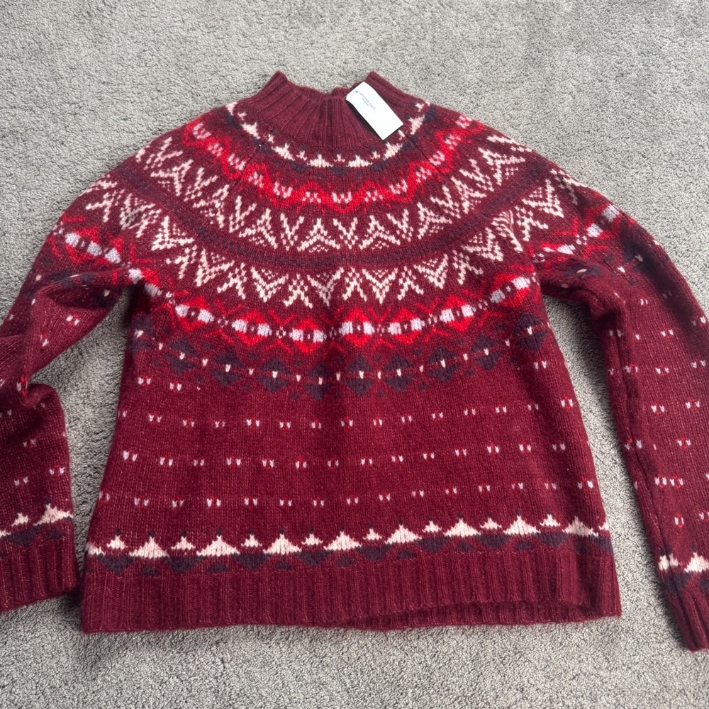 New American Eagle Women's Medium Long Sleeve Crew Neck Sweater Holiday